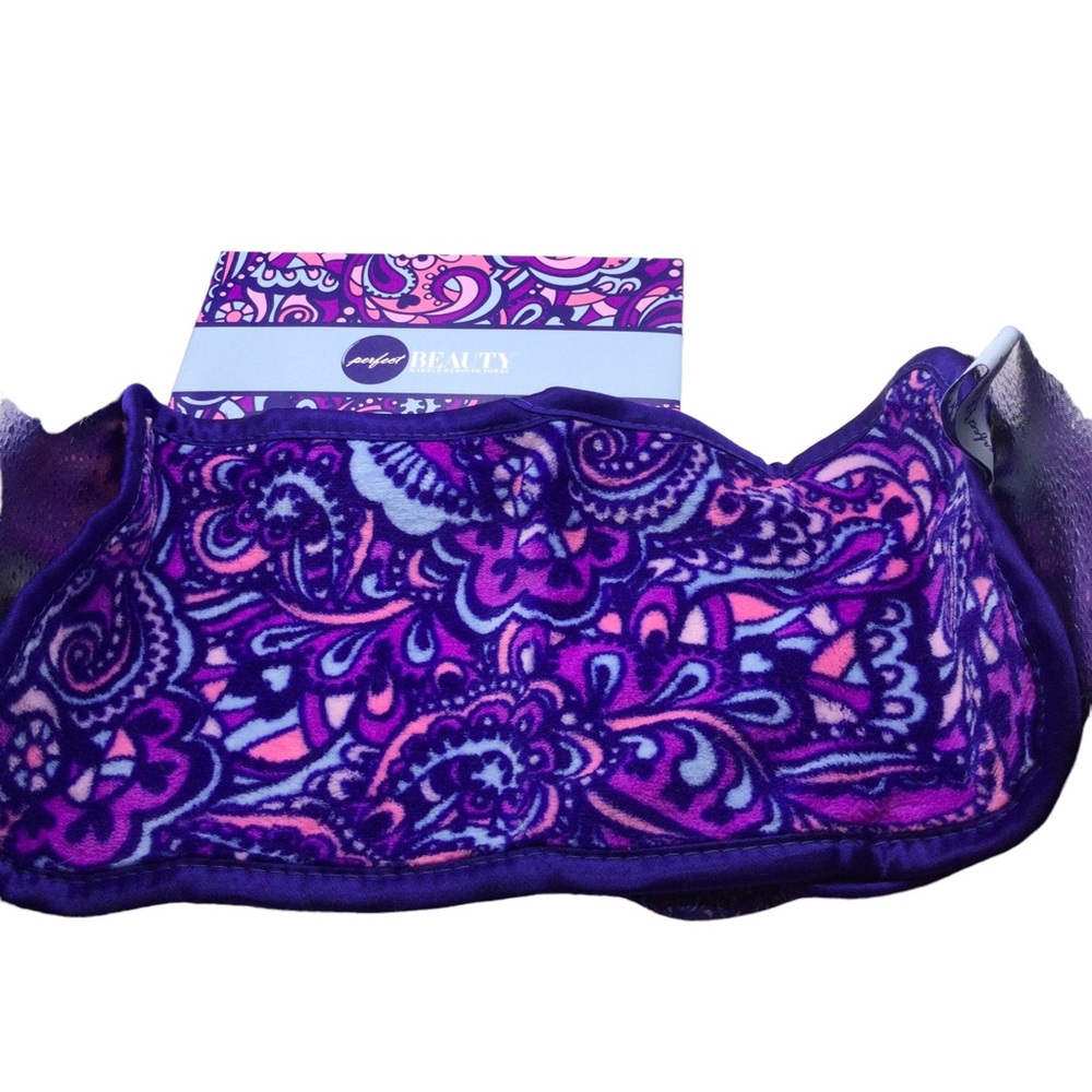 Perfect beauty 3 piece makeup remover towel set paisley blue purple and pink - Picture 5 of 11